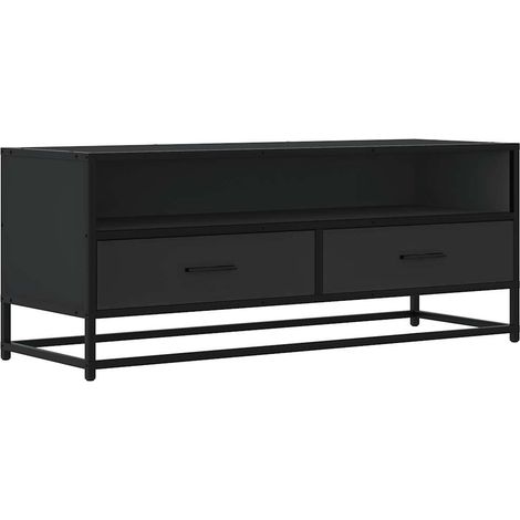 vidaXL Mobile Porta TV Nero 180x30x50cm in Truciolato e Metallo (1/5)
