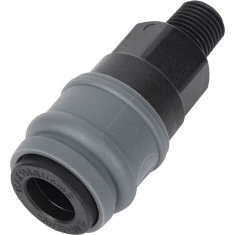 Raccord pneumatique rapide SM C auto-bloquant, connecteur tuyau d'air en plastique/acier, G3/8", 30 pièces, embout rapide pour flexible, fixation étanche, accessoire industriel. (1/5)