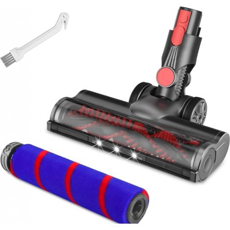 Brosse compatible avec les aspirateurs Dyson V7 V8 V10 V11 V15, brosse à rouleau souple remplaçable et brosse turbo avec lampes pour sol dur. (1/5)