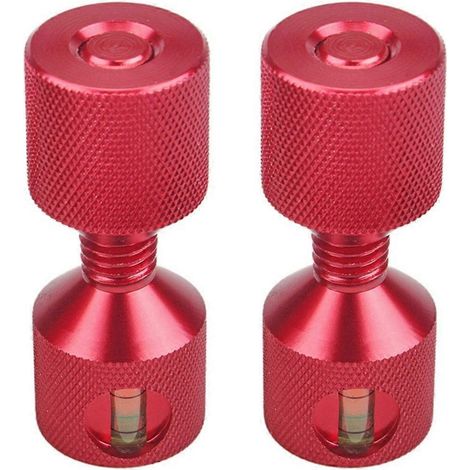 Jeu de deux goupilles à trous 1-1/8 po en aluminium 6061, goupille d'alignement à bride à 2 trous avec niveau rouge - FFY (1/4)