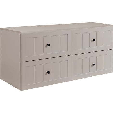 Set di mobili da bagno sotto lavabo, Beige, 120 (2 x 60) x 46 x 58 cm , 3 colori di maniglie inclusi