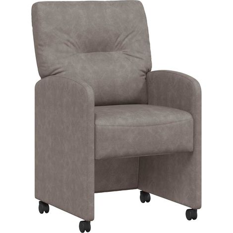 Maison Exclusive - Esszimmerstühle mit Rollen 2 pcs Grau 57 x 67