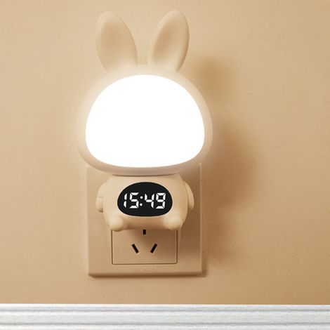 Veilleuse pour bébé, rechargeable et avec télécommande double usage, spécialement conçue pour les nouveau-nés, lampe de chevet douce pour les yeux, Lapin Blanc - Version améliorée (1/5)