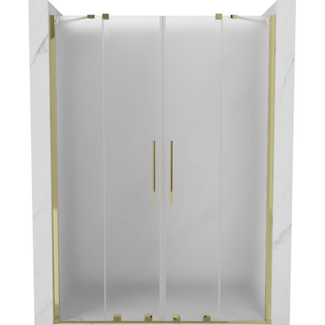 Mexen Velar Duo Schiebetüren für die Dusche 140 cm, mattiert, gold - 871-140-000-32-50 (1/5)