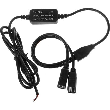 Chargeur de voiture Double connecteur USB femelle 12V vers 5V 3A pour conversion d'alimentation CC.
