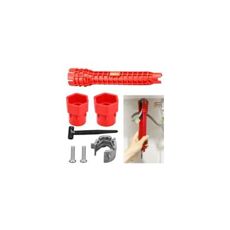 Clé Robinet Lavabo,Clés à Molette Outil D'installation D'évier Cle Serrage Robinet Pipe Outil de Réparation Clé à Double Tête Clé D'Évier Clé de Tuyau D'Eau Pour Salle de Bain Cuisine