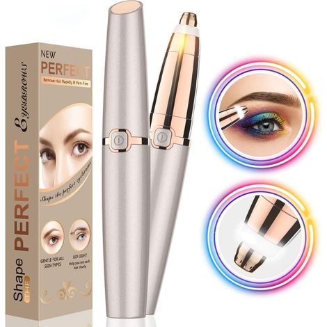Épilateur à sourcils avec lumière LED, tondeuse portable et indolore, stylo épilateur pour femmes, épilation des sourcils