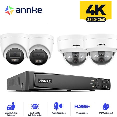 ANNKE 4K 16ch Sistema de cámaras de seguridad 4 tower y 4 dome exterior visión nocturna acceso remoto (1/5)