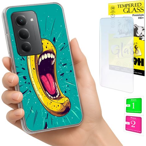 Custodia per Xiaomi Redmi 15 4G / 5G 169mm Cover posteriore Banana + Vetro (1/5)