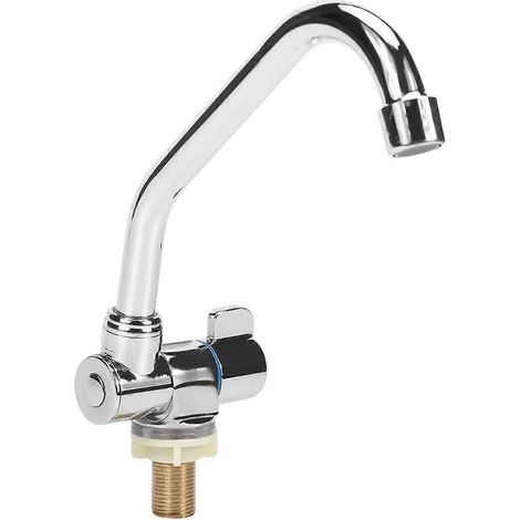 Robinet de cuisine en cuivre pour camping-car ou yacht, mitigeur pivotant à levier unique, fixation murale/sur pont, eau froide, filetage G1/2. (1/4)