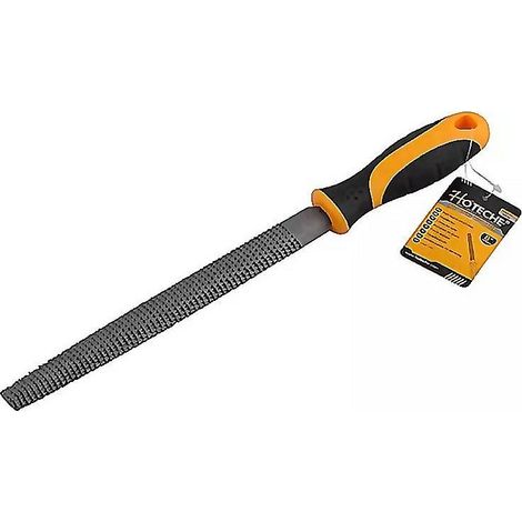 HOTECHE escofina media caña 8 pda.mango fibra , Escofina forma de mediacaña de 8 pulgadas, 200 mm para madera. - Con mango engomado antideslizante.Hoja de acero carbono tratado. - (1/3)