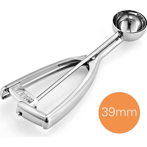 Rostbeständiger Edelstahl-Eisportionierer, Sahneportionierer, Keksportionierer, Melonenportionierer mit Auslöser, 39/44/50/55/59 mm (1/2)