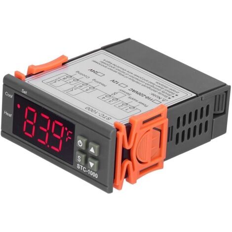 BUNTHAUS Régulateur de température numérique Thermostat de refroidissement et de chauffage avec capteur NTC STC-100024V (1/5)