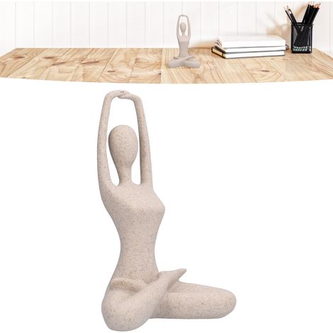 [Estatua de Yoga] [BL561] Escultura decorativa hecha de resina de arena nórdica, figura de yoga para decoración del hogar y como regalo, ecológica, 650 g, color como se muestra (1/5)