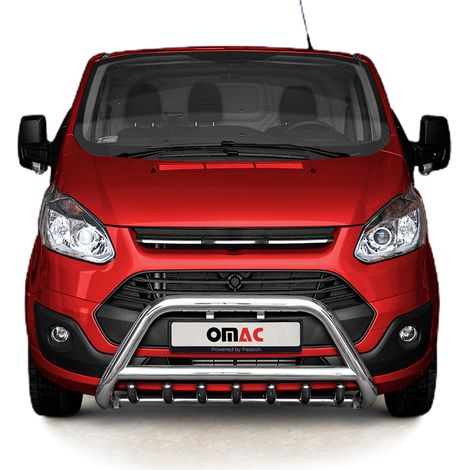 Pare-Buffle Avant Pour Ford Transit Custom 2012-2018 Acier Inoxydable (1/5)