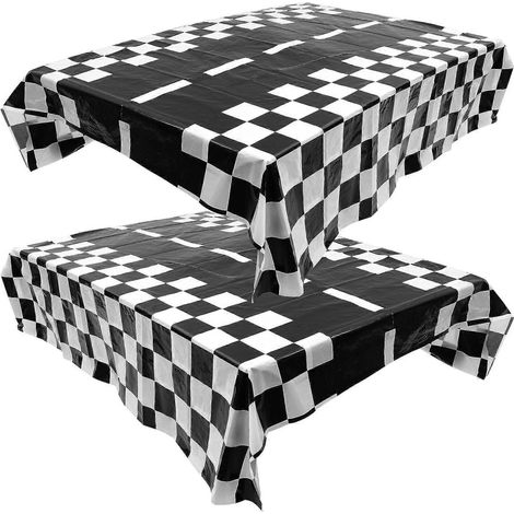 Nappe à carreaux en plastique, lot de 2, idéale pour les pique-niques. (1/5)