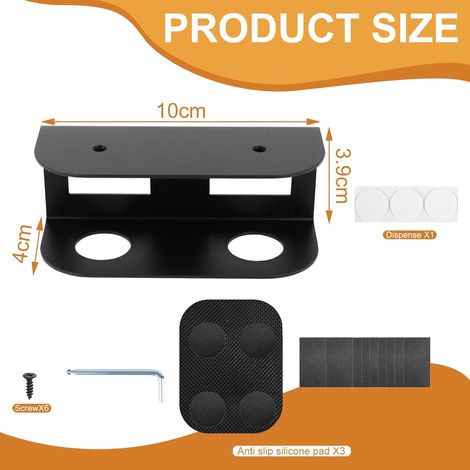 Support Pour Ordinateur Portable Sous Le Bureau,Supports Multifonctionnels Sous La Table Supports Sous La Table Pour Ordinateur Portable, Clavier, Etc. - Lot De 3 Avec Supports Antidérapants, Noir (1/4)