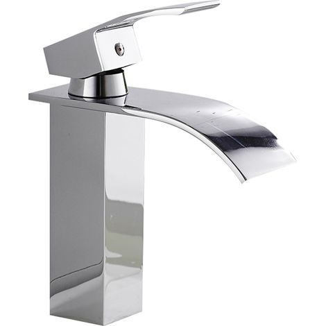 Robinet de lavabo, robinet de lavabo cascade, robinet de lavabo en laiton, robinet de lavabo à grand débit, DBWF01BT (1/5)