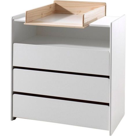 Pack - Commode & Plan à Langer "Kiddy" 90cm Blanc (1/5)