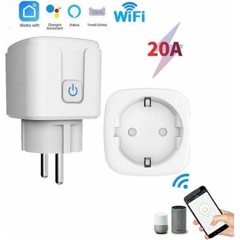 20A Prise Intelligente Wifi Contrôle à Distance via Application ou Voix, Mesure de Puissance, Prise Européenne (1/5)