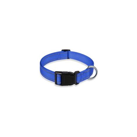 Sangle réfléchissante pour collier de chien, collier de sécurité réglable en nylon pour animal de compagnie, laisse pour animal de compagnie,bleu,M (1/4)