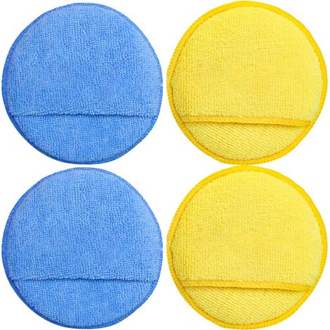 Éponge de Polissage de Voiture, 4 pièces Éponge à polir à la main en Microfibre, tampon applicateur de cire pour cires (1/5)