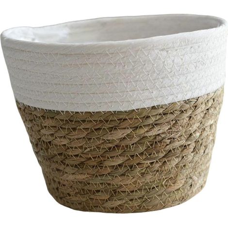 Jardinière tressée avec doublures, pots de rangement bohèmes pour pique-nique champêtre ou décoration de buanderie (1/5)
