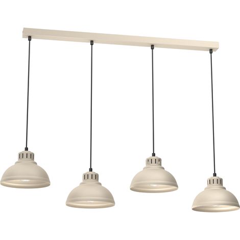 Suspension crème barre 105 cm 4 abat-jour Sven Luminex