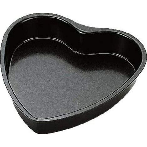 Moule à gâteau anode Moule à gâteau à fond vivant antiadhésif Moule en forme de coeur en aluminium - 6 pouces(noir) (1/4)