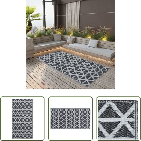 Balkon Teppich -  Outdoor-Teppich ARAKIL Schwarz 190x290 cm PP (1/5)