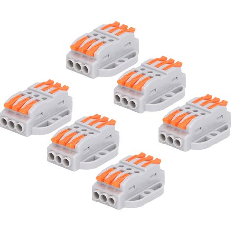 Connecteur fil électrique 15 pièces, borne rapide électroplaquée, ignifuge, fixation enfichable, domino compact (1/5)