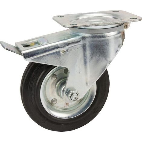 Roulettes pivotantes à bandage en caoutchouc noir TENTE 3477DVR160P63 (1/2)