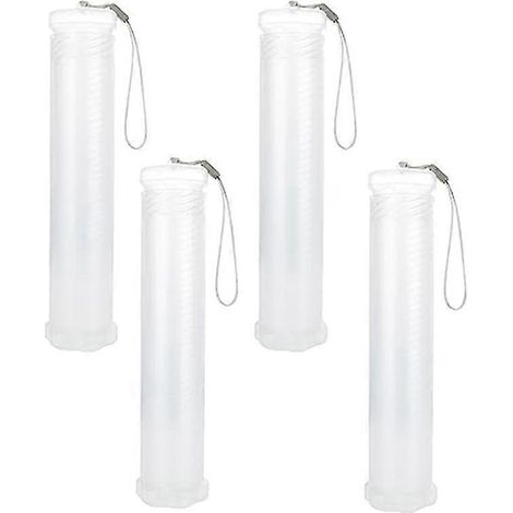 Lot de 4 étuis extensibles en plastique pour pinceaux, tube transparent pour longs pinceaux, rangement pour crayons (1/4)
