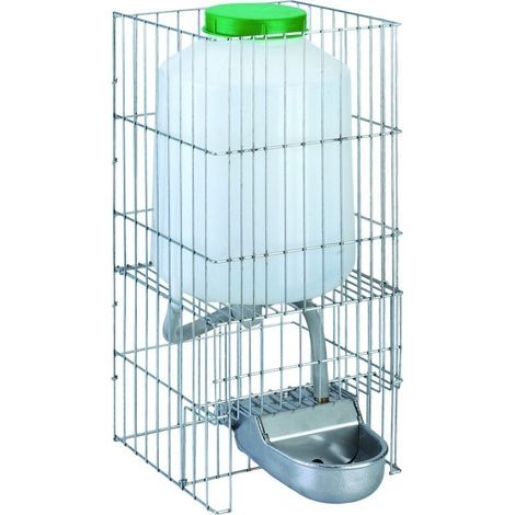 Bebedero perros de aluminio con depósito de agua 8 litros, 23x33x46 cm