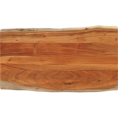 Tischplatte 120x60x2,5cm Rechteckig Massivholz Akazie Baumkante