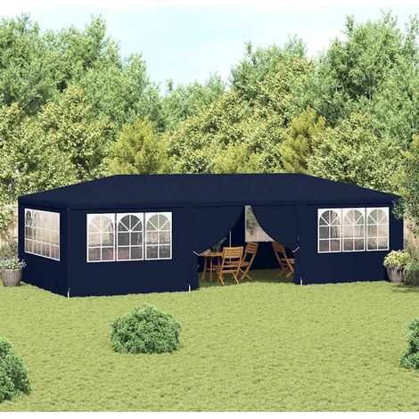 vidaXL Carpa profesional para fiestas con paredes azul 90 g/m² 4x9 m (1/5)