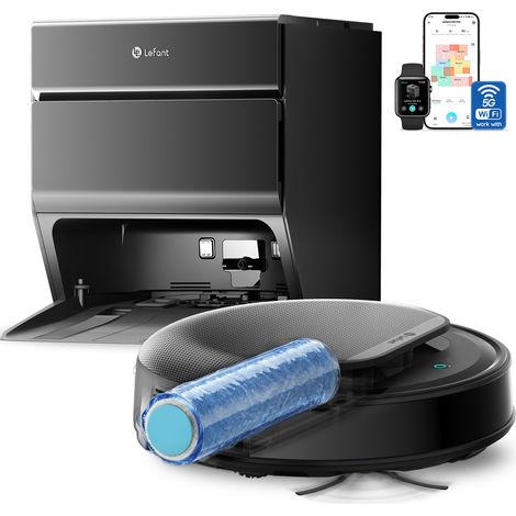Lefant M5 Pro Saugroboter mit Wischfunktion Rolle 23000Pa 100% Antiverheddung, automatische Sofortreinigung, 75℃ Wischmopp-Reinigung mit Warmwasser, 8mm Anheben der Wischmopps, WiFi 5G/2,4G (1/5)