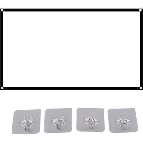Écran de Projection Portable HD 16:9, 60 Pouces, en Polyester Pliable pour Maison et Bureau