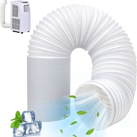 Tuyau climatisation 130mm - Raccord gauche - Évacuation 1.5m - Ø130mm - Pour mobile/sèche-linge/hotte (1/5)