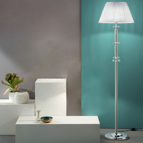 Piantana DIDO in vetro trasparente lavorato a mano Cromo H176 cm (1/2)