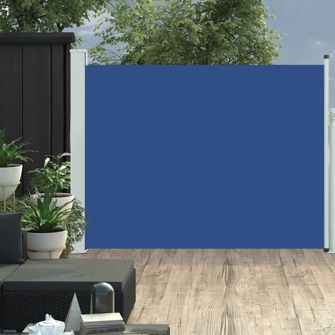 Toldo lateral retráctil de jardín azul 140x500 cm vidaXL