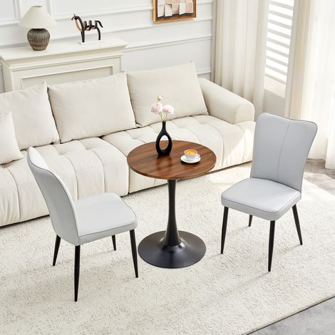 tavolo pranzo 60 cm con 2 sedie noce nero HAVRYA (1/5)
