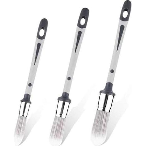 Ce lot de 3 pinceaux est compatible avec des murs de 1,5, 2 et 2,5 cm d'épaisseur. Le petit pinceau de finition permet de retoucher les angles. (1/5)