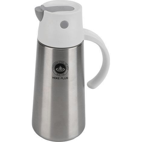 Bidon à huile en acier inoxydable 750 ml, distributeur automatique à bascule, pot opaque anti-oxydation pour cuisine, blanc (1/5)