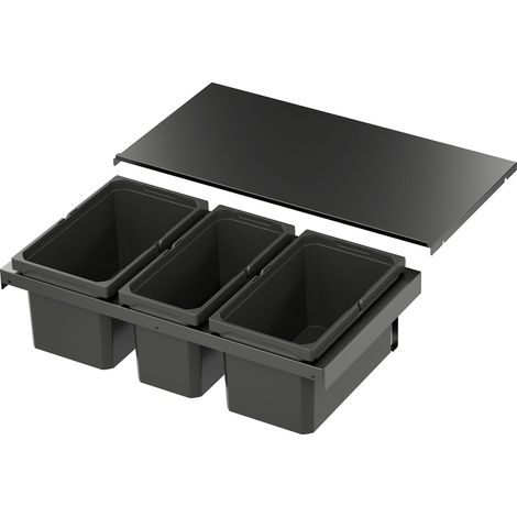 VS ENVI Flex XS-216 Abfalltrennsystem KB 800 mm 2 x 13/1 x 10 Liter Lava (1/4)