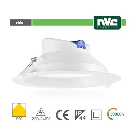 Downlight LED IP44 17W 3000K 1550LM 90º FORO:145-155mm