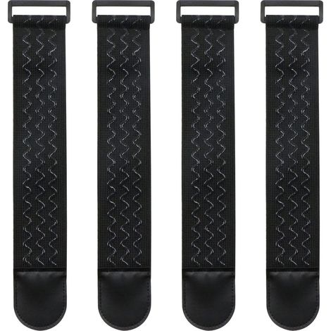 Sangle Elastique avec Silicone Antidérapant - Attache Cable Fermoir Réutilisable Polyvalents Organisateur Rangement pour des Rallonges Câbles Cordes Tuyaux D’arrosage Vélos Bagages, 4 Pièces (1/5)