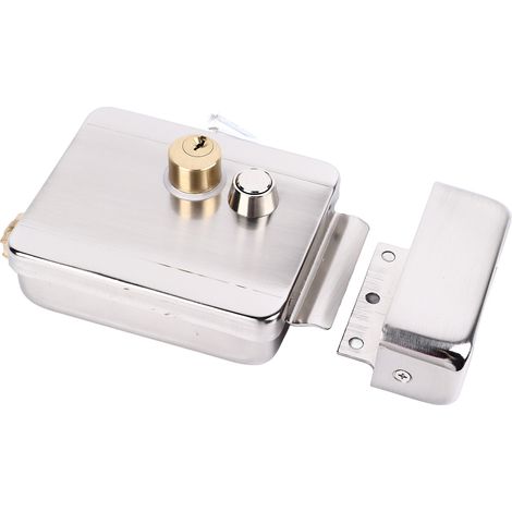 Serrure de porte électrique à double verrouillage pour sonnette, interphone et système de contrôle d'accès pour la sécurité de la maison (12 V). (1/5)