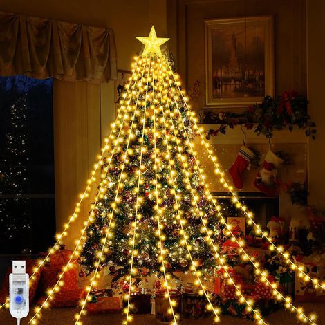 Guirlande lumineuse sapin Noël 2m x 9 280 LED 8 modes (1/5)