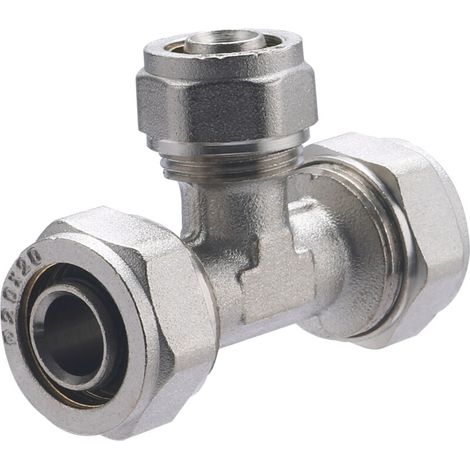 Té réduit à compression pour tube multicouche Ø20 - Ø16 - Ø20 (1/5)